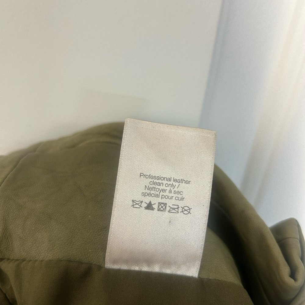 Veronica Beard Sethe Green Moto 100% Lamb Leather Pants size 4 chic 90s feminine - Picture 12 of 14